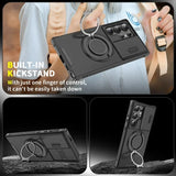 Armor Magnetic Bracket Case Slide Camera Protection Shockproof Cover for Samsung