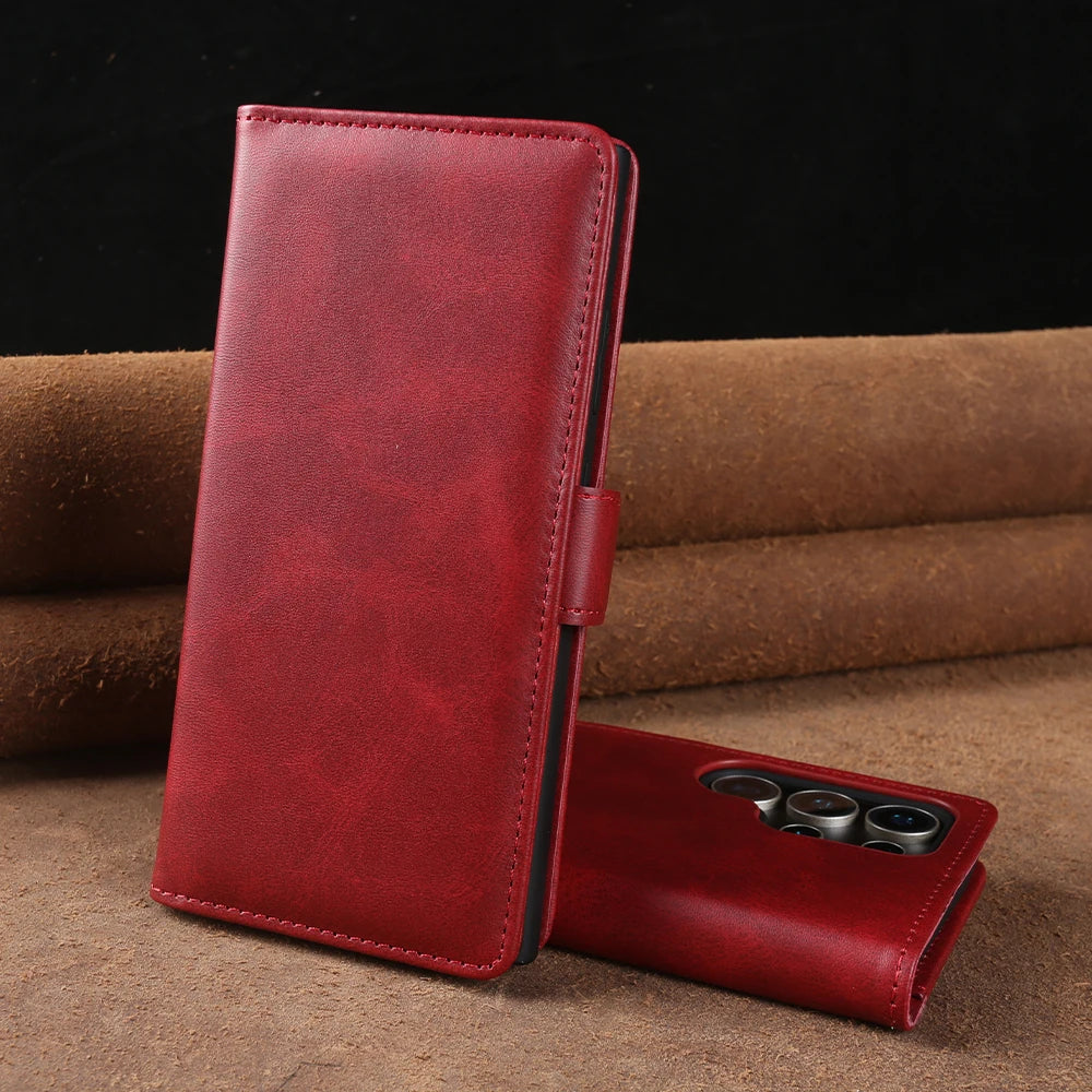 Funda Wallet Card Slot Luxury Leather Case For Samsung