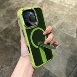 Luxury Magsafe Magnetic Holder Silicone Frame Case For iPhone