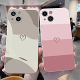 Colorful Love Heart Soft Silicone Phone Case for iPhone