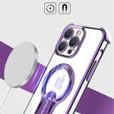 Luxury Transparent Armor Hidden Folding Stand Magnetic Case For iPhone