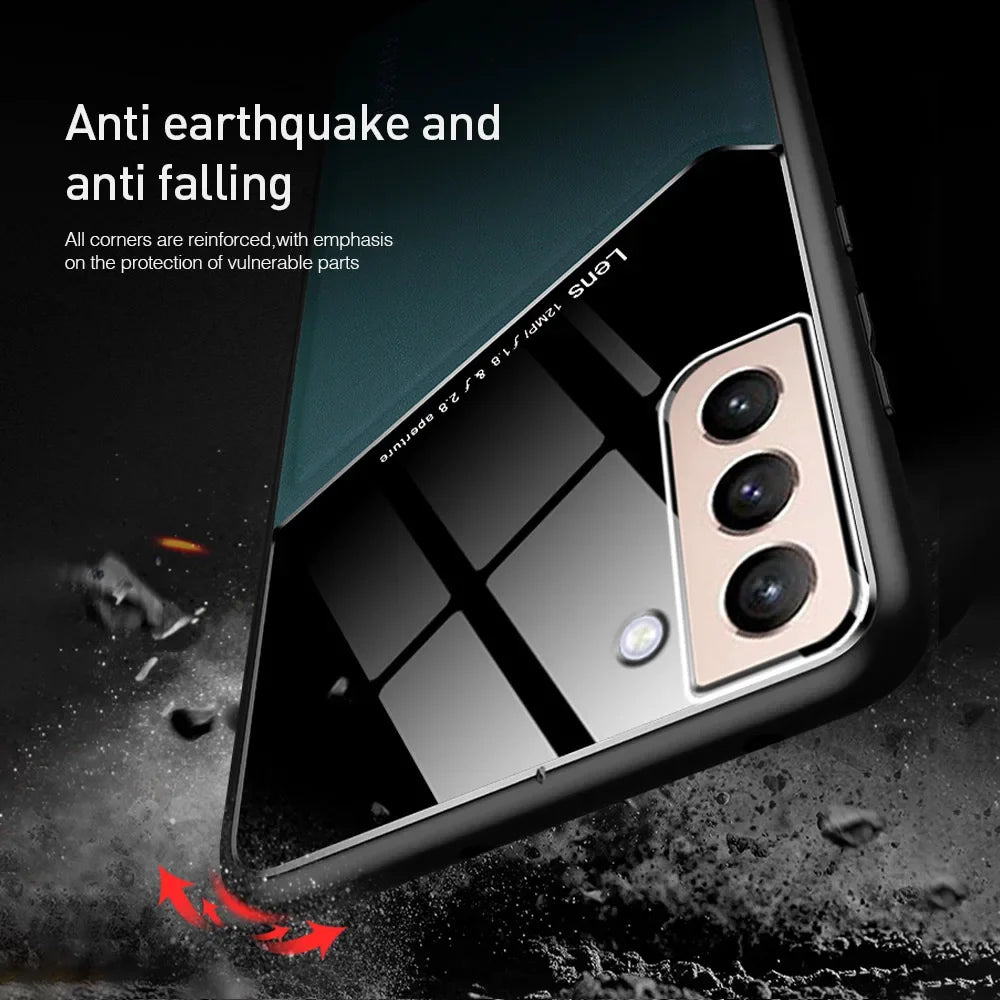TPU Leather Magnetic Holder Case For Samsung Galaxy