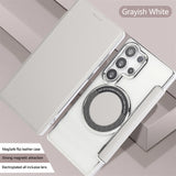 Flip Slot Card Leather Wallet Clear Magnetic Phone Case For Samsung