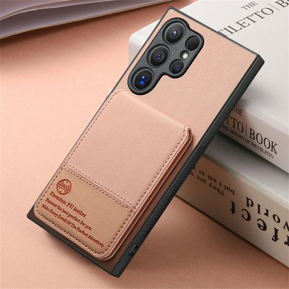 Magnetic Wallet with Card Holder Phone Case for Samsung