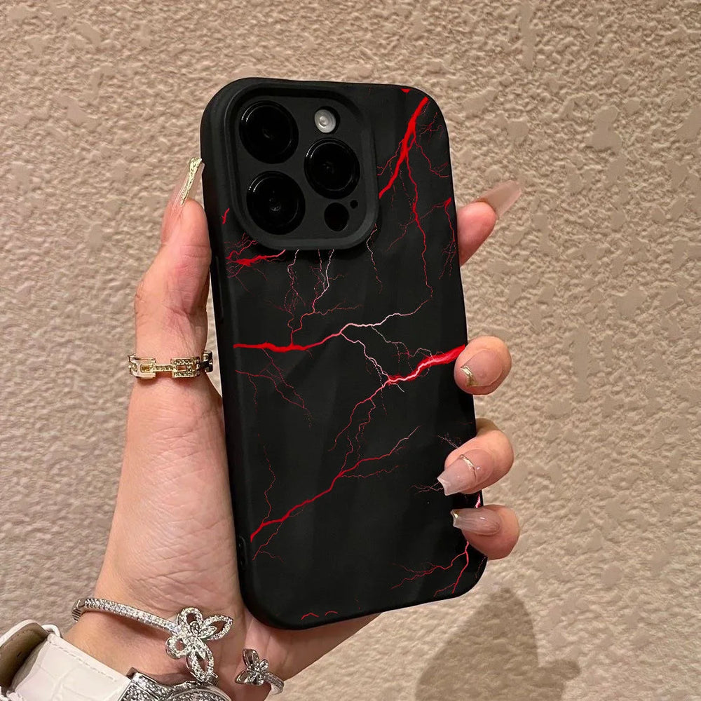 Lightning Printing Soft Silicone Case For iPhone