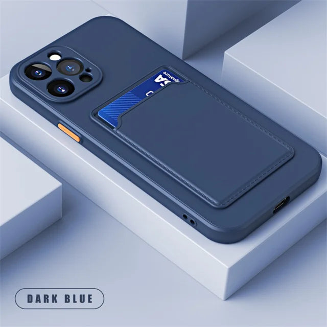 Luxury Soft Silicone Wallet Case For iPhone