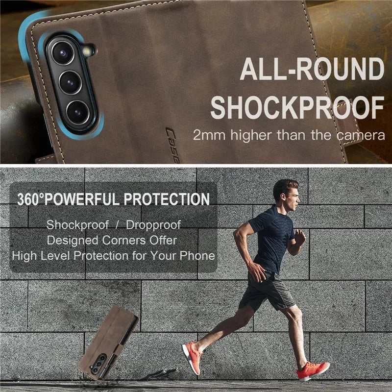 Leather Wallet Card Slot Phone Case for Samsung