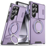 Armor Magnetic Bracket Case Slide Camera Protection Shockproof Cover for Samsung