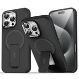 Folding Stand & Magnetic Matte Translucent Case For iPhone