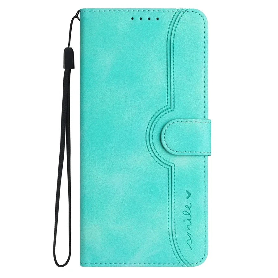 Wallet Kickstand Smile Flip Leather Case For iPhone