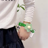 Flowers Leather Wristband Phone Case For Samsung Galaxy