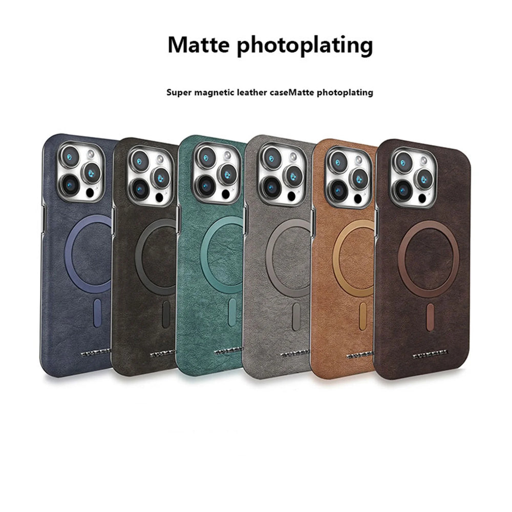 Classic Vintage Leather Magnetic Case for iPhone