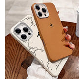 Airplane Lichee Design Leather Case For iPhone
