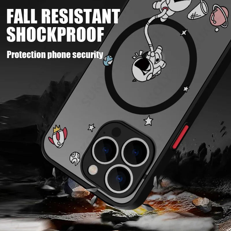 Cute Space Moon Planet Astronaut Case For iPhone