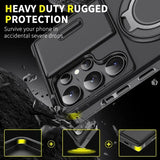 Armor Magnetic Bracket Case Slide Camera Protection Shockproof Cover for Samsung