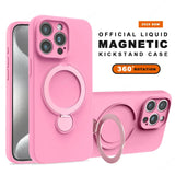 Liquid Silicone Magnetic Stand Phone Case For iPhone