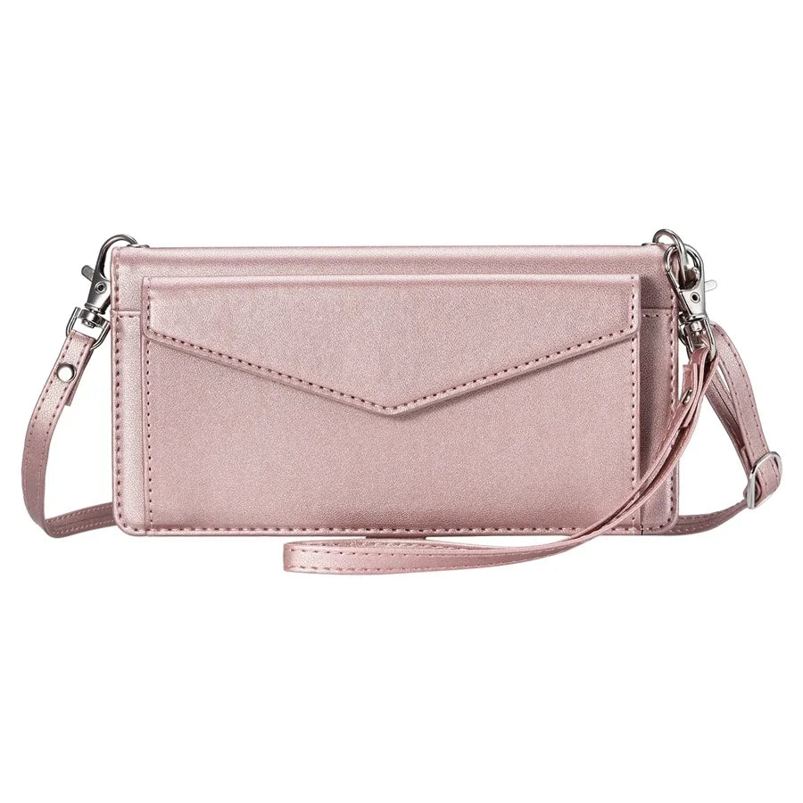 Double Card Slot Crossbody Wallet Case for iPhone