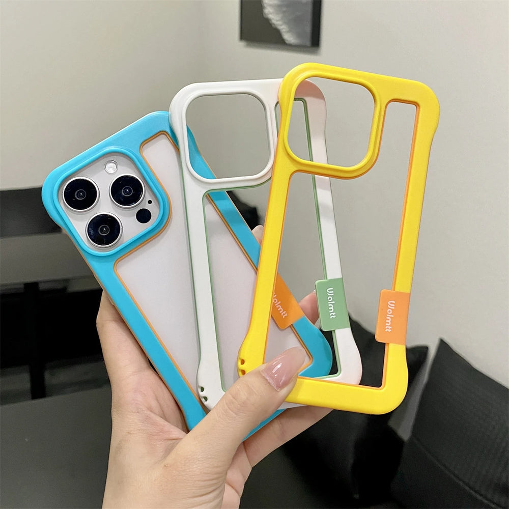 Contrasting Colors Borderless Frame Case For iPhone