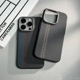 Alloy Lens Hit Color Hard PC  Carbon Fibre Wireless Charging Case for iPhone