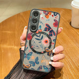 Magnetic For Magsafe Butterfly Flower Case For Samsung