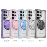 Rotating Magnetic Folding Stand Transparent Phone Case for Samsung