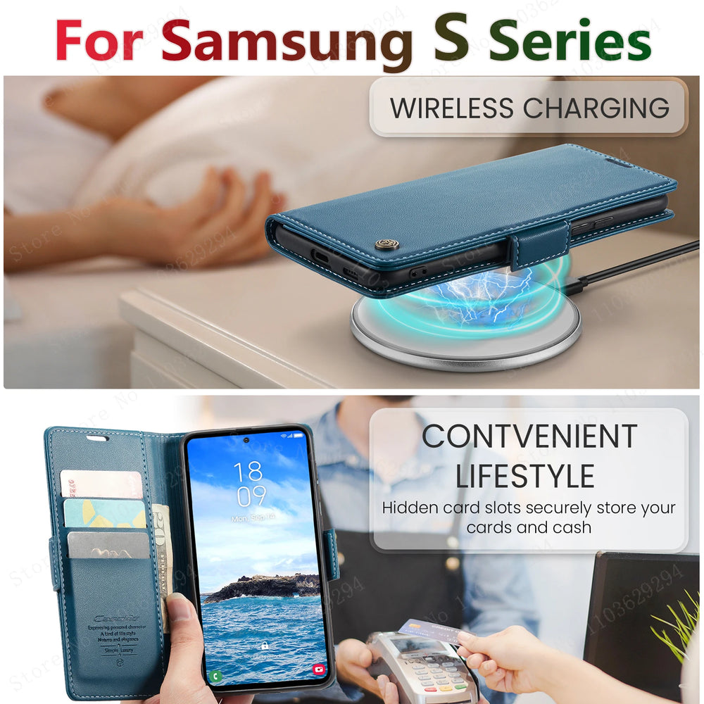 Luxury Business Leather Wallet Flip Case for Samsung