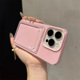 Luxury 2in1 Card Bag Candy Phone Case For iPhone