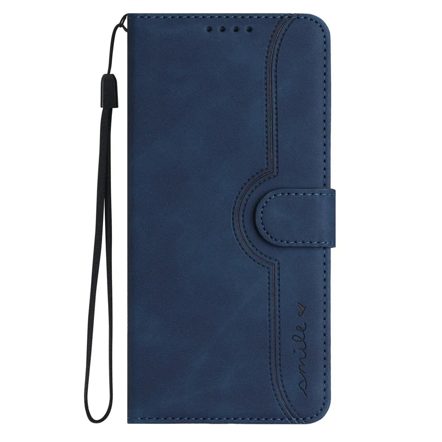 Wallet Kickstand Smile Flip Leather Case For iPhone
