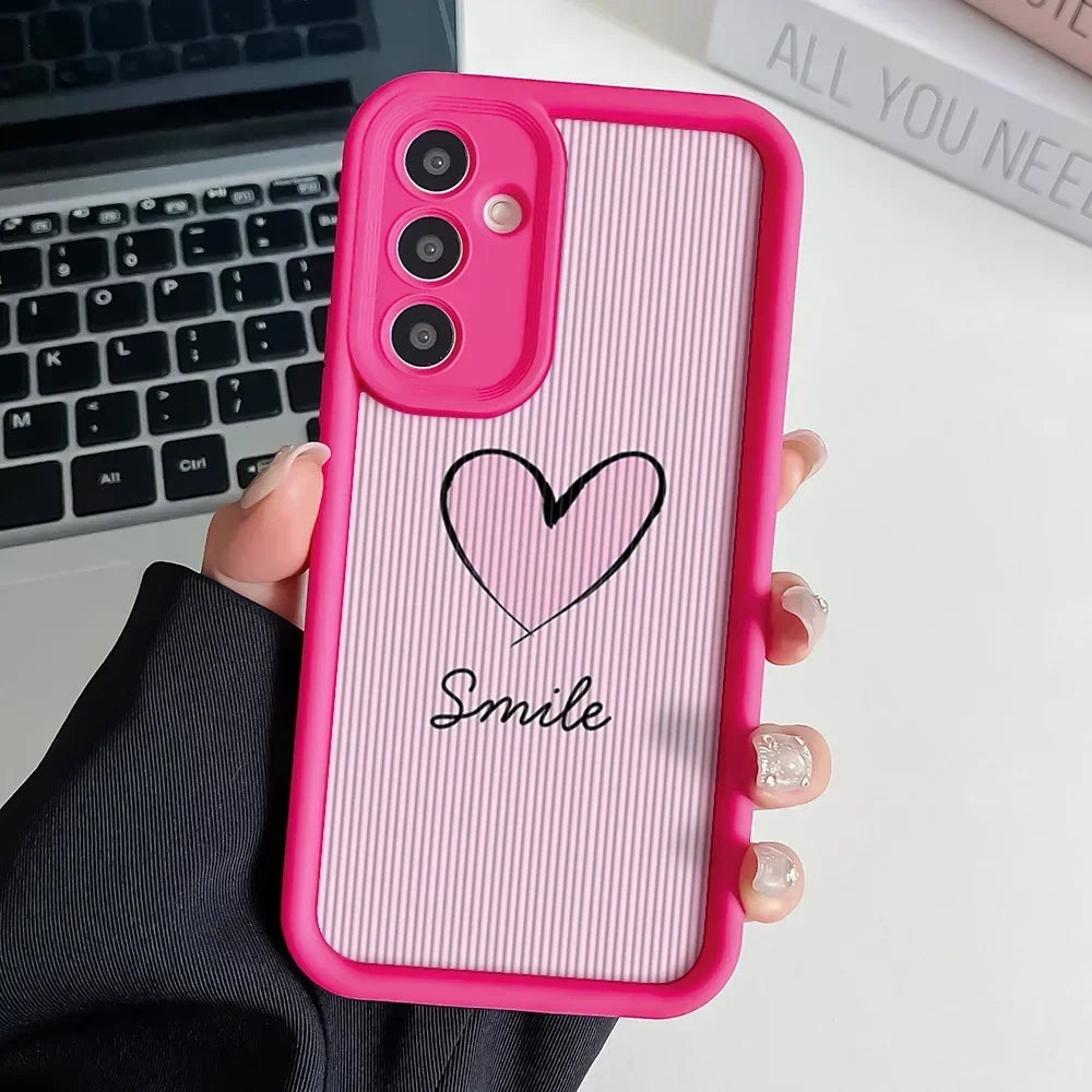 Love Heart Wrist Chain Lanyard Phone Case for Samsung