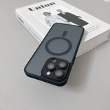 Magnetic Luxury Matte Translucent Armor Shockproof Case For iPhone