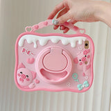 Cartoon Horse Silicone swivel bracket Case For iPad