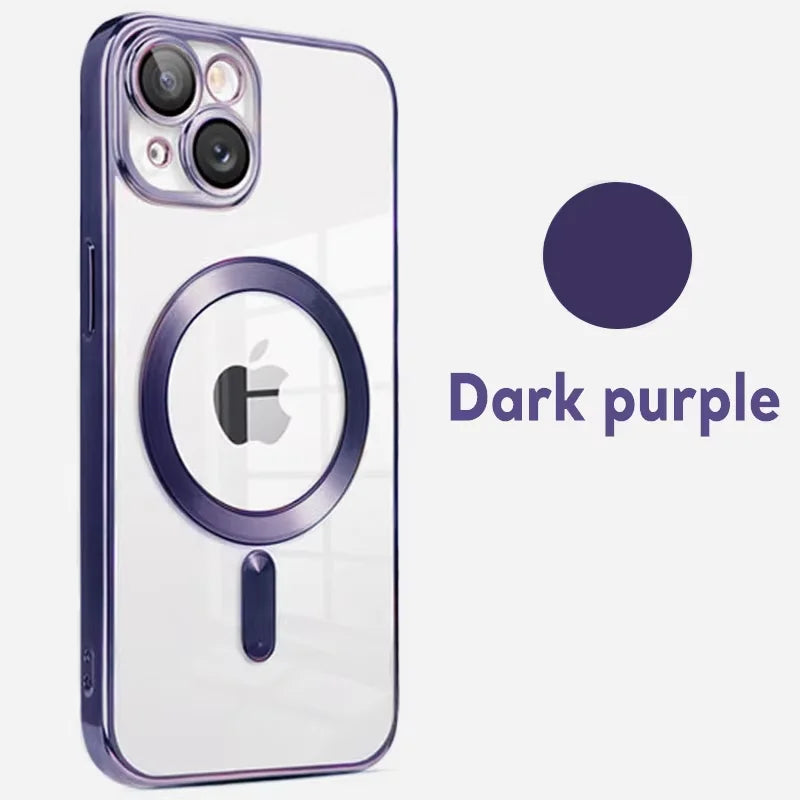 Luxury  Plating Clear Magnetic Case For Iphone