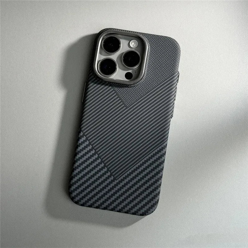 Carbon Fiber Abstract Geometric MagSafe Case For iPhone