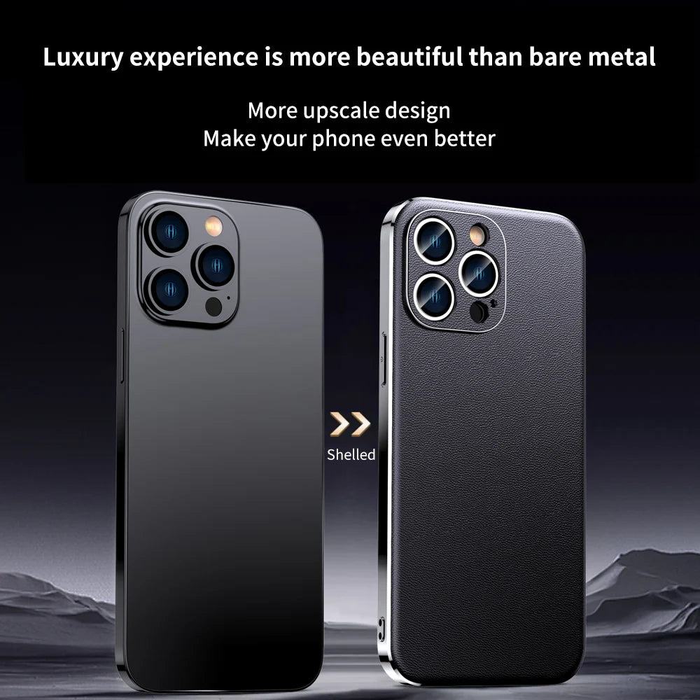 Genuine Cowhide Leather Phone Case for iPhone