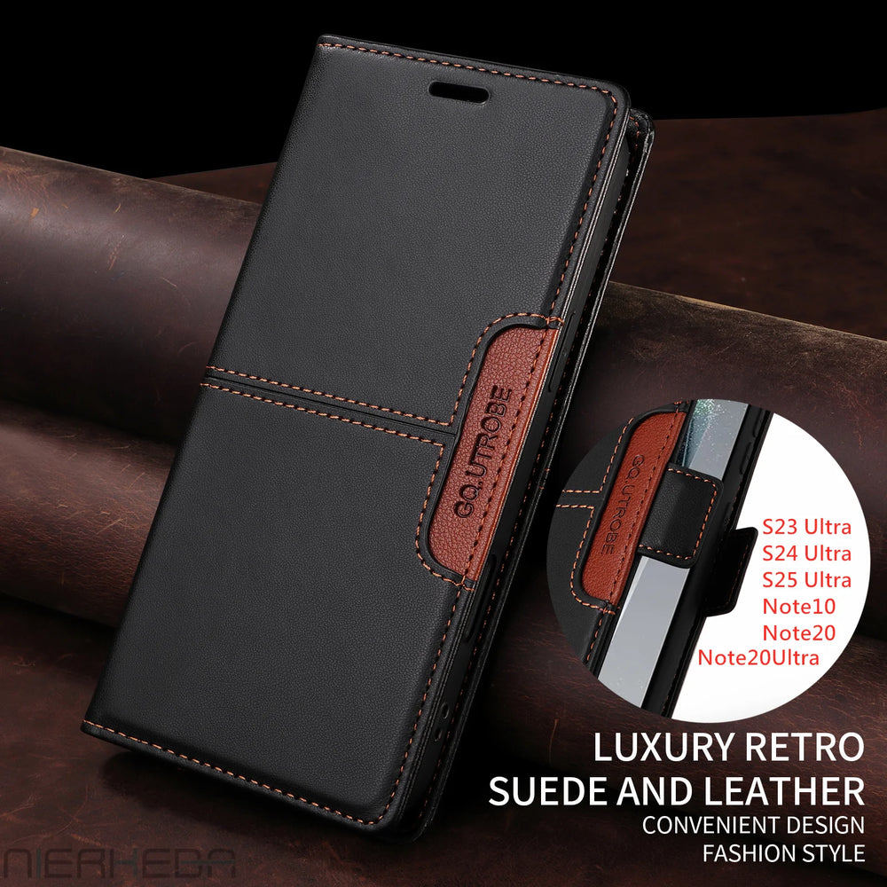 Flip Leather Magnetic Wallet Case for Samsung