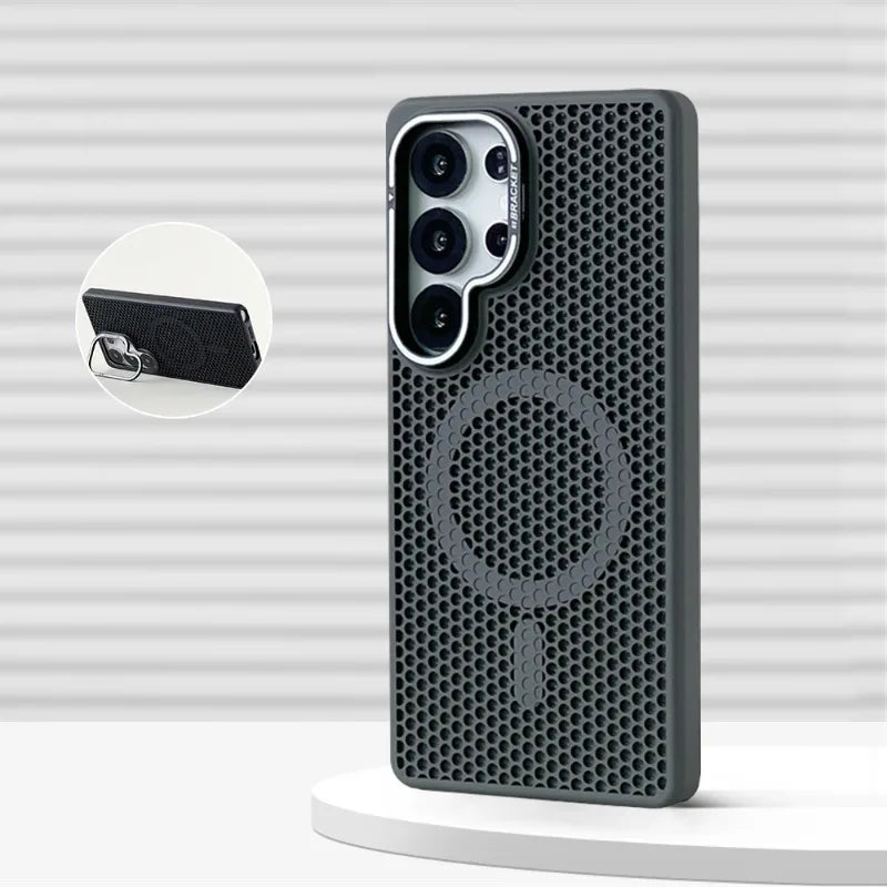 Honeycomb Mesh Cooling Magnetic Bumper Case for Samsung