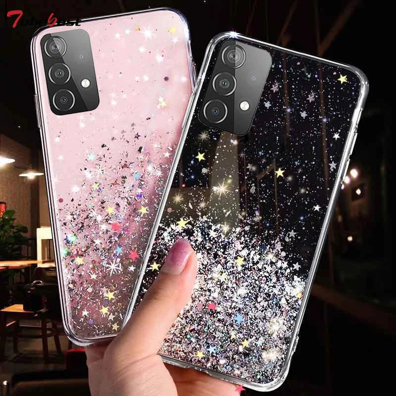 Starry Sky Clear Glitter Case For Samsung