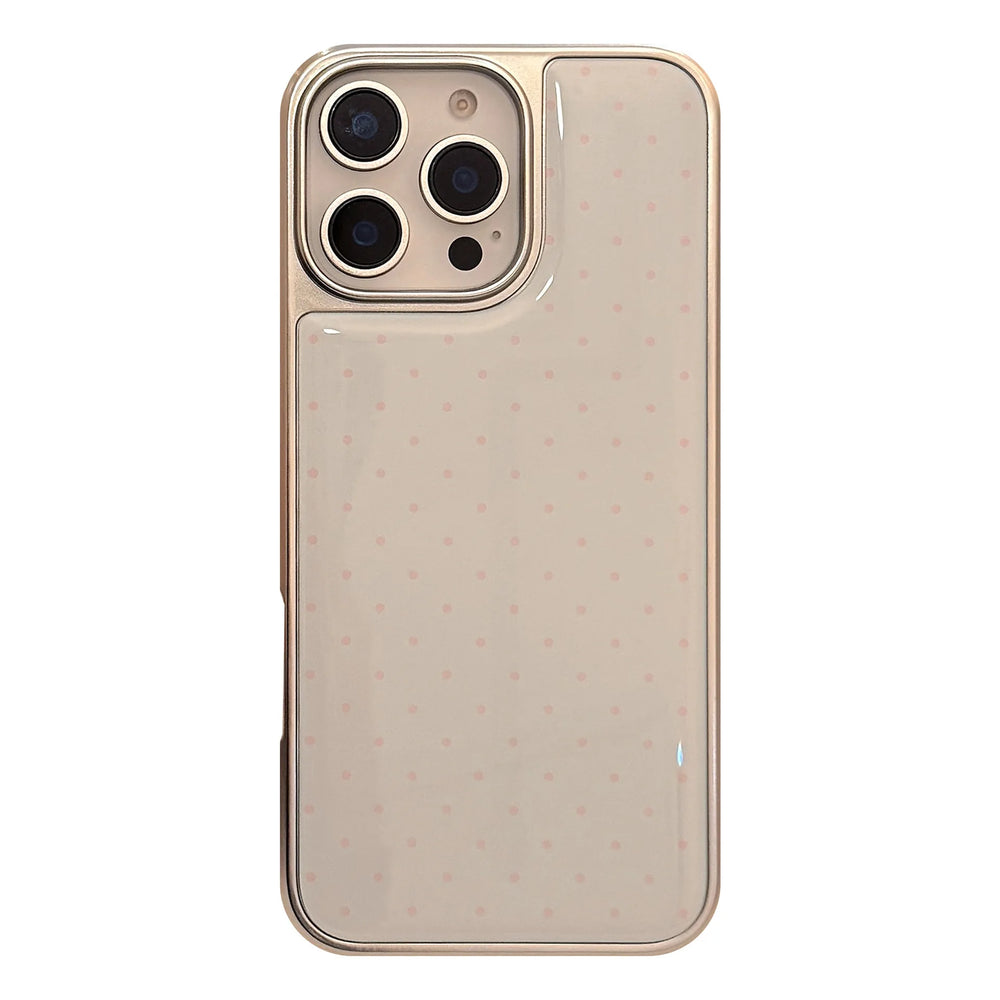 Electroplated INS Simple Polka Dots Phone case For iPhone