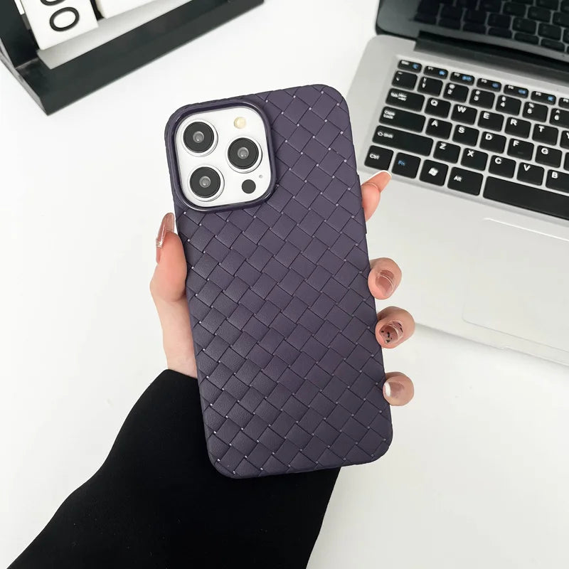 Liquid Silicone Braided Textured Phone Case for IPhone