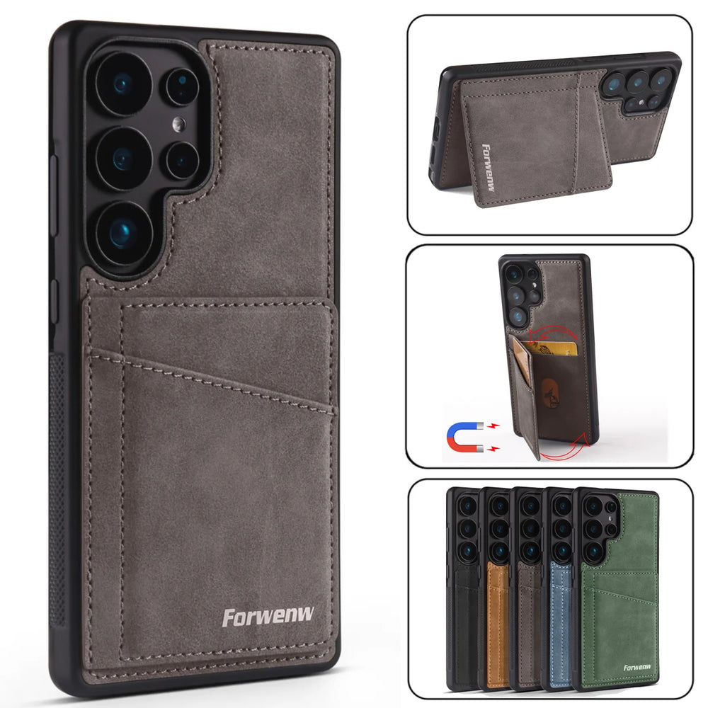 Leather Magnetic Case for Samsung