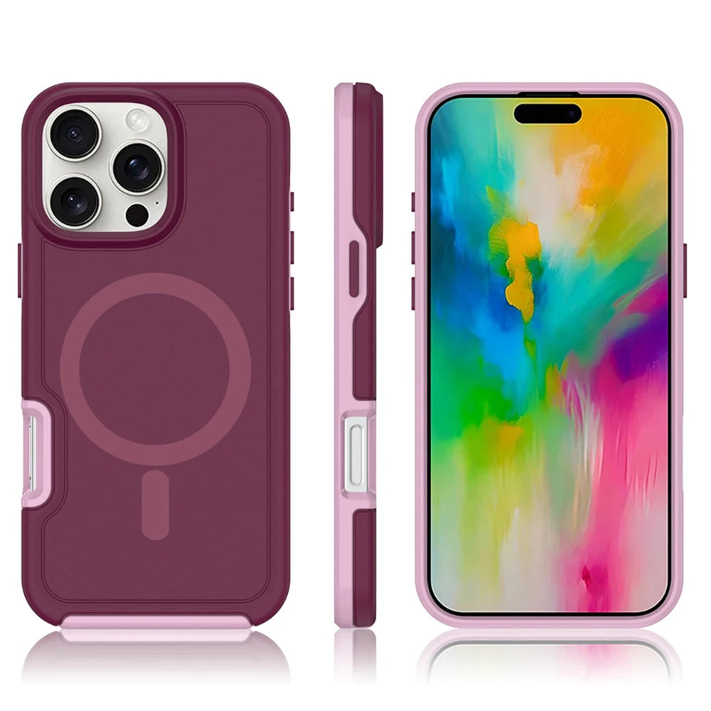 Dual Layer Protection Armour Magnetic Case For iPhone