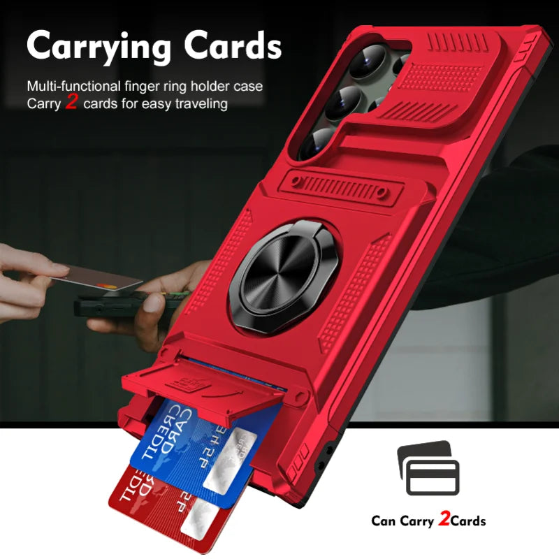 Heavy Duty Drop Protection Wallet Case For Samsung