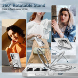 Rotating Magnetic Folding Stand Transparent Phone Case for Samsung