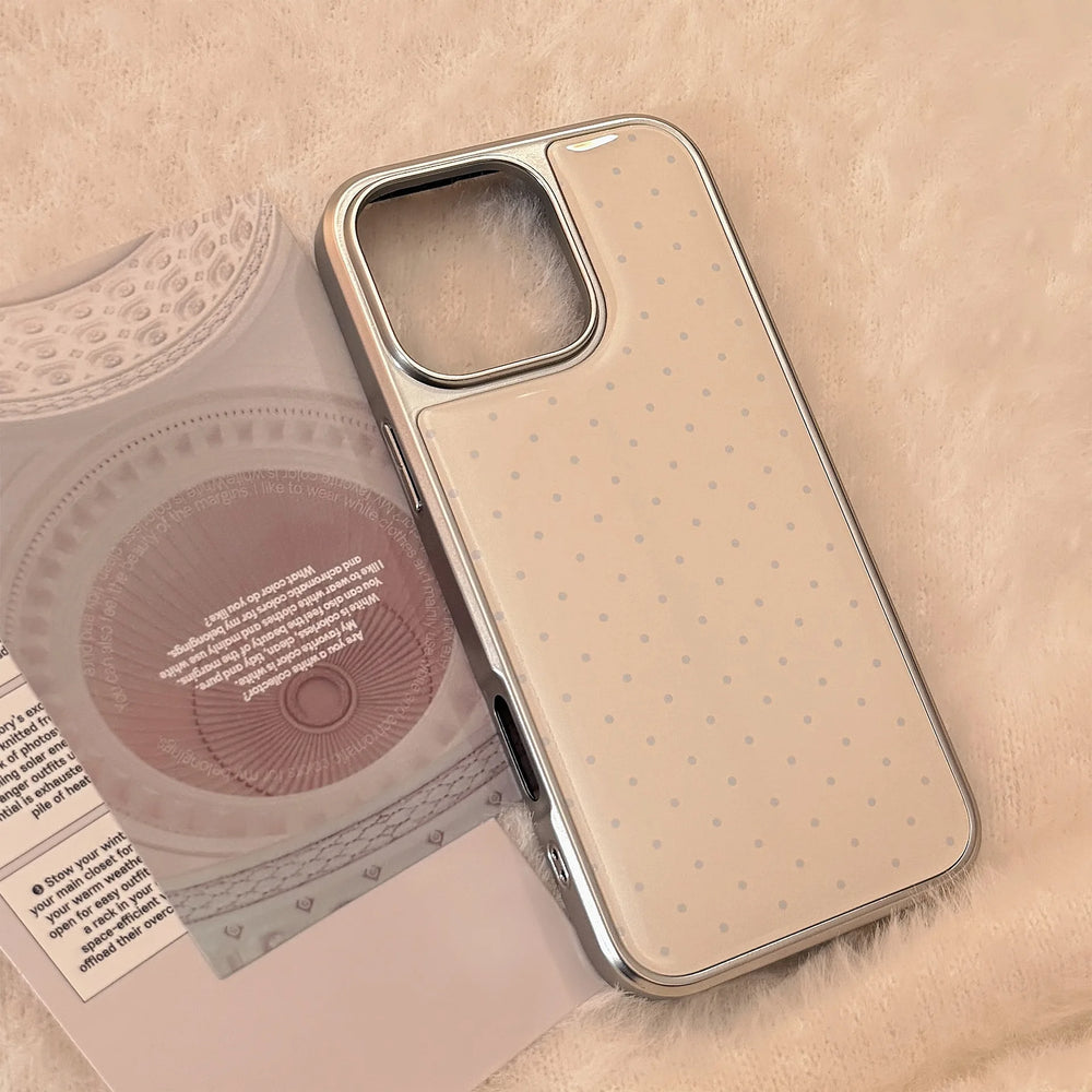 Electroplated INS Simple Polka Dots Phone case For iPhone