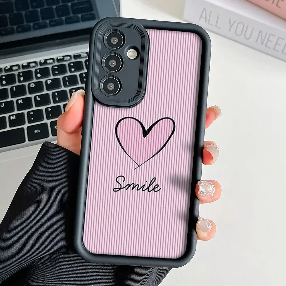 Love Heart Wrist Chain Lanyard Phone Case for Samsung