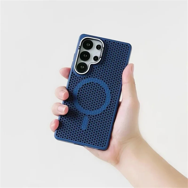 Honeycomb Mesh Cooling Magnetic Bumper Case for Samsung