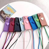 Crossbody Lanyard Love Heart Case For Samsung Galaxy