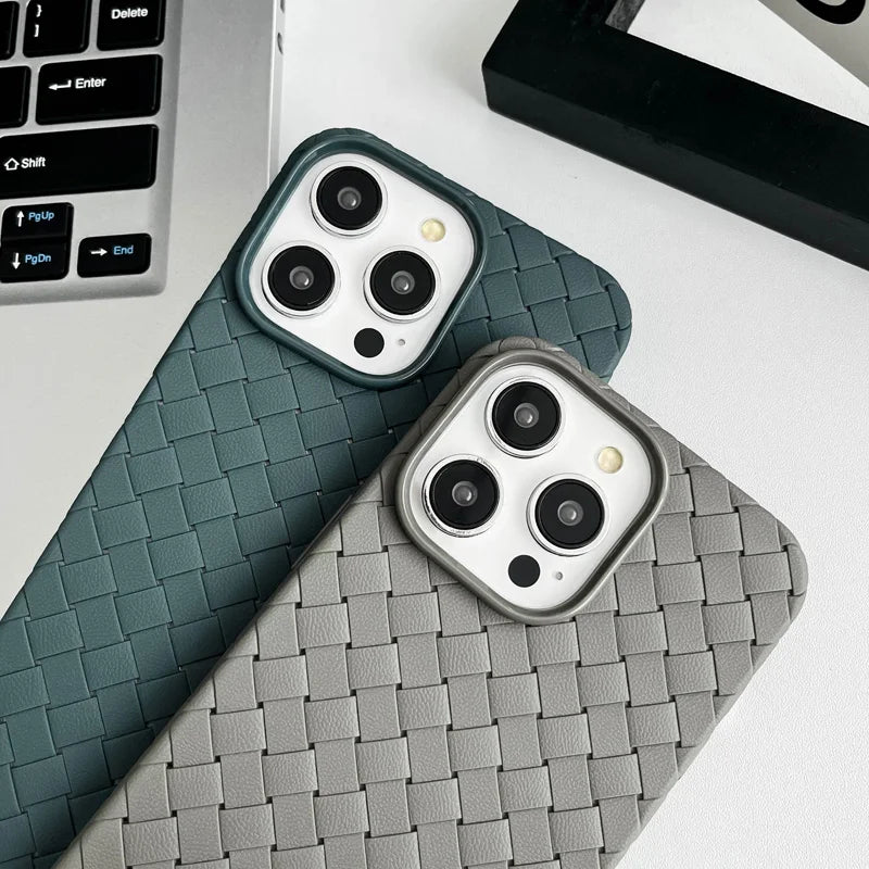 Liquid Silicone Braided Textured Phone Case for IPhone