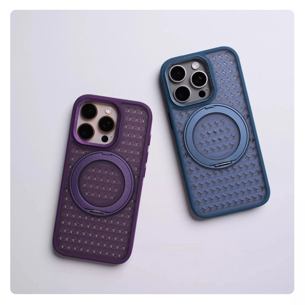 360° Rotating Ring Bracket Heat Dissipation Magnetic Case For iPhone