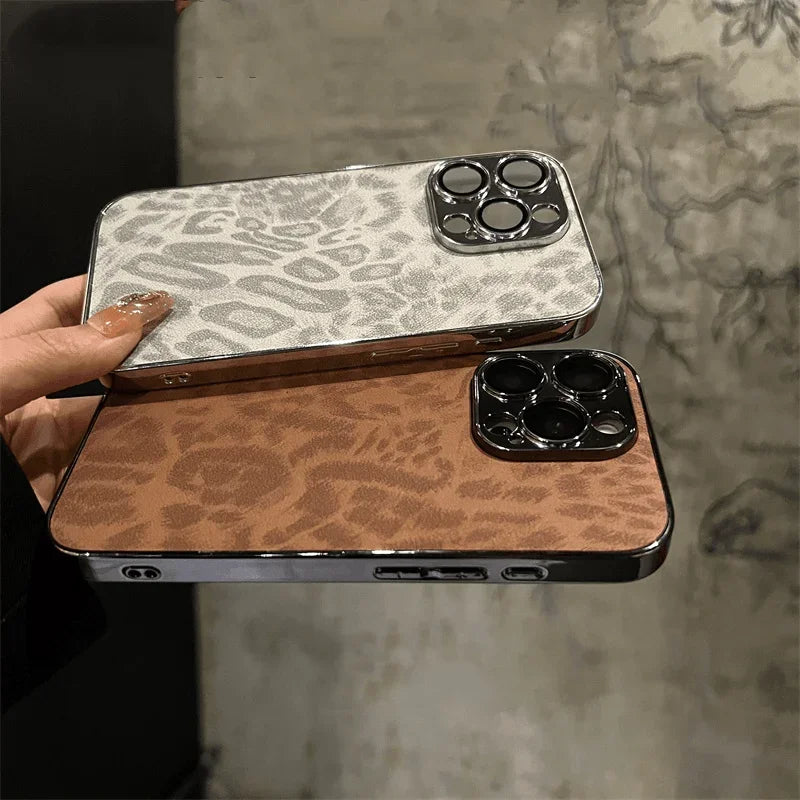 Leopard Texture Leather Case For iPhone